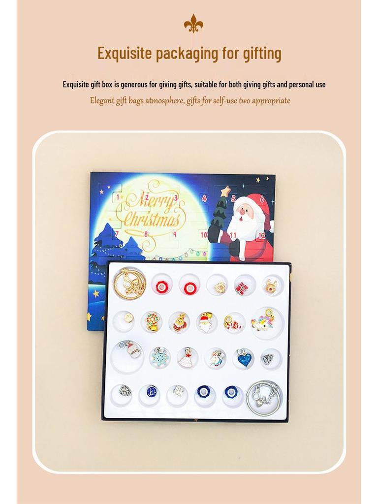 24-Day Reindeer Christmas Surprise Bracelet Set for Kids