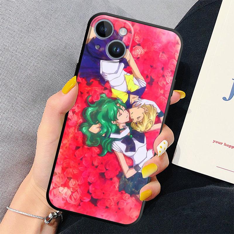 Black Soft Case for Apple iPhone 6s 11 8 XS X 13 Pro Max XR 7 12 Mini 14 Plus SE 14Pro Back Cases Sailor Cartoon M-Moons Cover