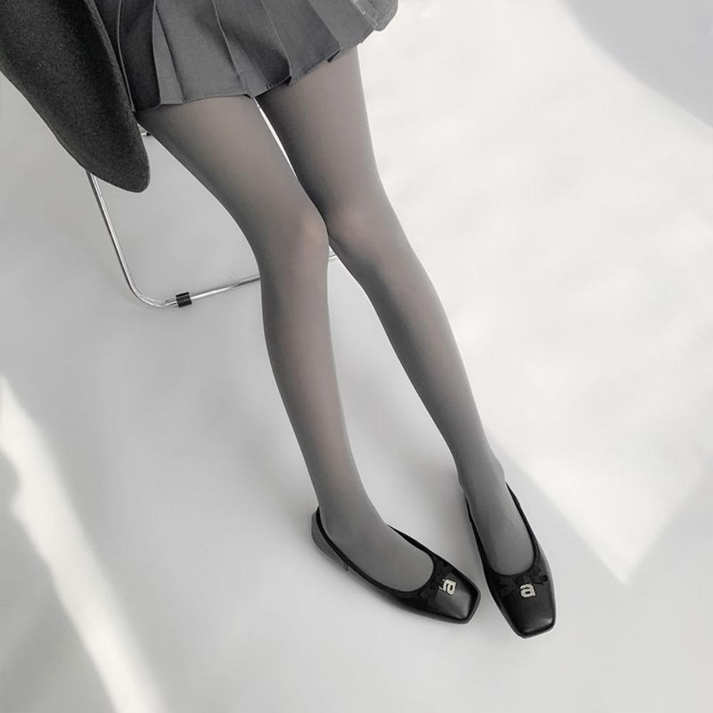 Spring and Autumn Velvet Pantyhose Grey Socks Women's Japanese College Leggings JK Skinny Stockings