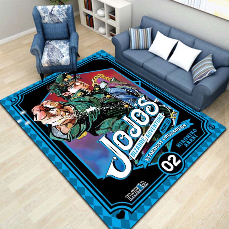 3D Classic Anime J-JoJo's Bizarre Adventure Game Printed Carpet Tea Table Living Room Bedroom Decoration Anti slip Carpet Gift