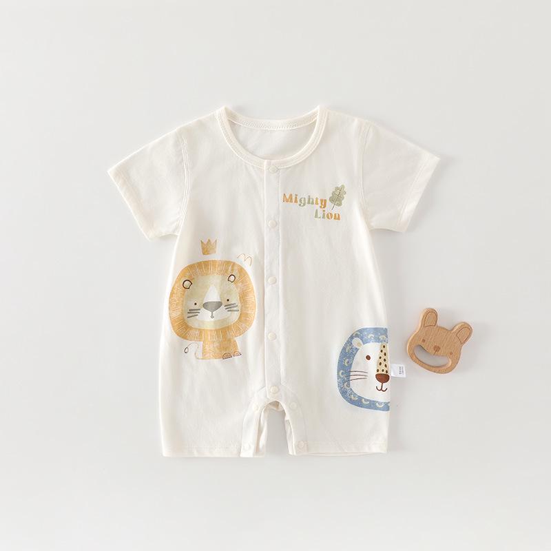 A-Class Pure Cotton Baby Romper: Summer Short Sleeve Crawling Suit for Newborn Boys & Girls