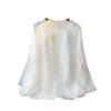 Women's White Embroidered Chinese-Style Round Neck Shirt - 2022 Autumn Casual Fashion Top