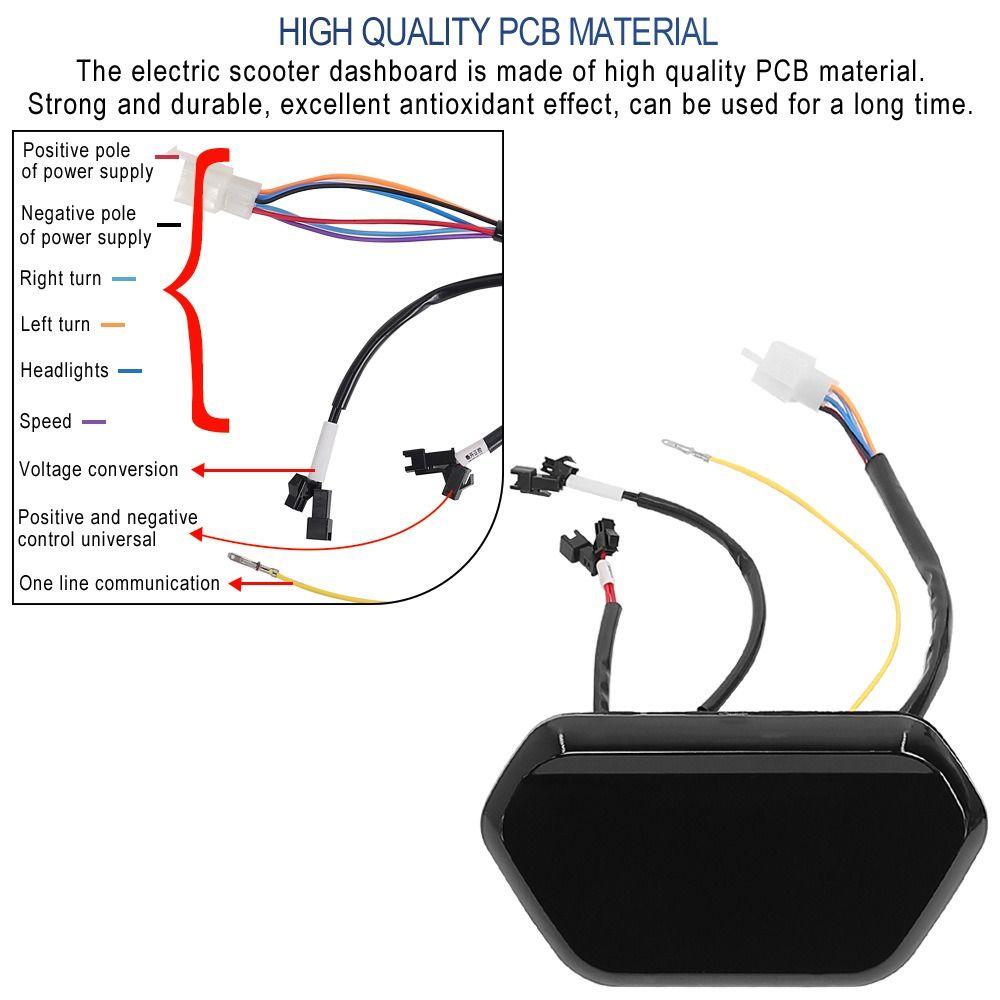 Digital Display Electric Scooter Dashboard Voltage Compatible LCD Display Meter  Vehicle Dashboard