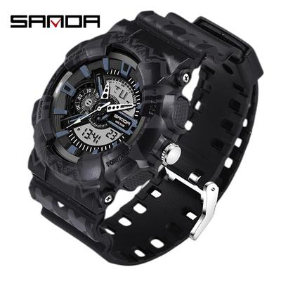 Reloj SANDA impermeable para hombre, reloj electrónico de moda multifuncional para exteriores, reloj deportivo