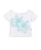 ESCAPEFROM [Escf X Hot Today] Halftone Lily Boat Neck Slim Fit Short Sleeve T-Shirt White