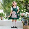 Girls Traditional Dress Oktoberfest Costume Country Style Apron Dress with Headscarf and Puff Sleeve Shirt for Kids