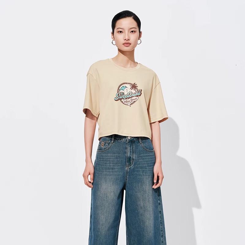 Sweet Basil Women s Knitted Short Sleeve Print T-Shirt L