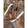 Women's Leopard Print Casual Ankle Boots with Thick Rubber Sole Zipper Closure - Round Toe Winter-Ready Fabric Upper for Office, Gym,