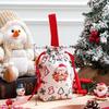 Cartoon Christmas Drawstring Apple Gift Bag Candy Cookie Packaging Bag Creativity Canvas Bag Christmas Party Decoration Kids