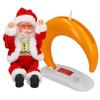 Christmas Santa Doll Electric Dancing Xmas Claus Table Ornaments Decor with Moon Base for
