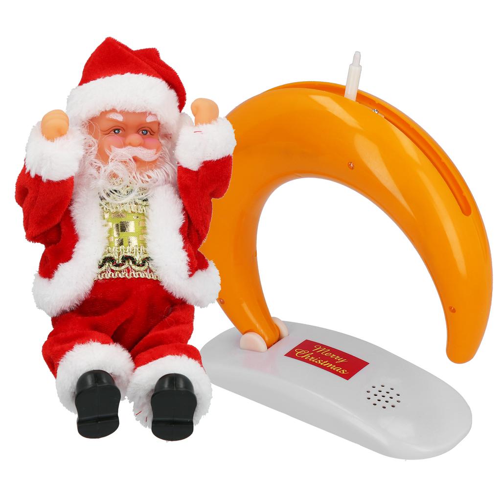 Christmas Santa Doll Electric Dancing Xmas Claus Table Ornaments Decor with Moon Base for