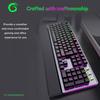Mechanical Wired Gaming Keyboard and Wrist Rest Rainbow LED Backlit,Ergonomic Full Size Quiet Silent USB Keyboard for Computer