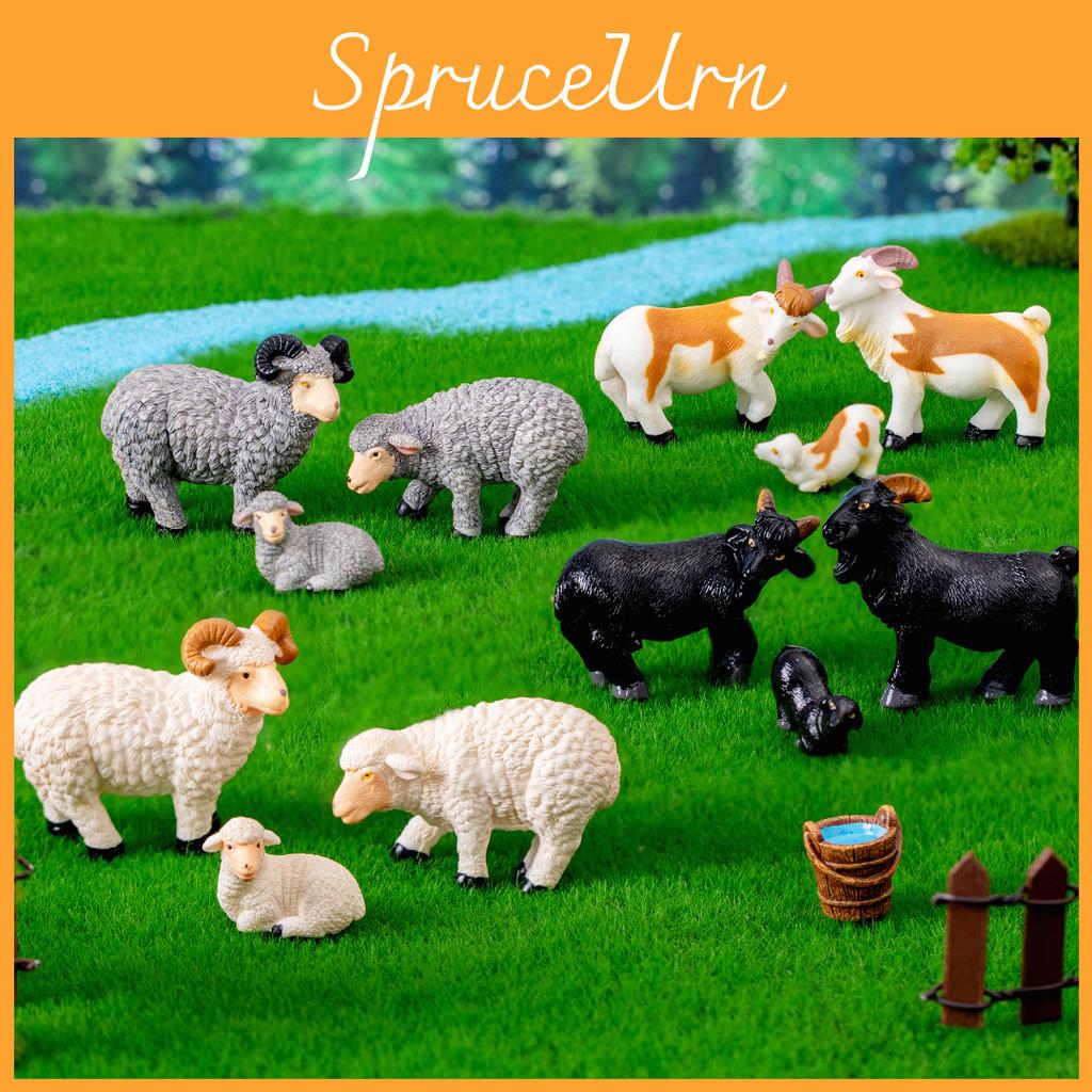 Handcrafted Resin Sheep Miniature For Garden Scene Or Tabletop Decoration