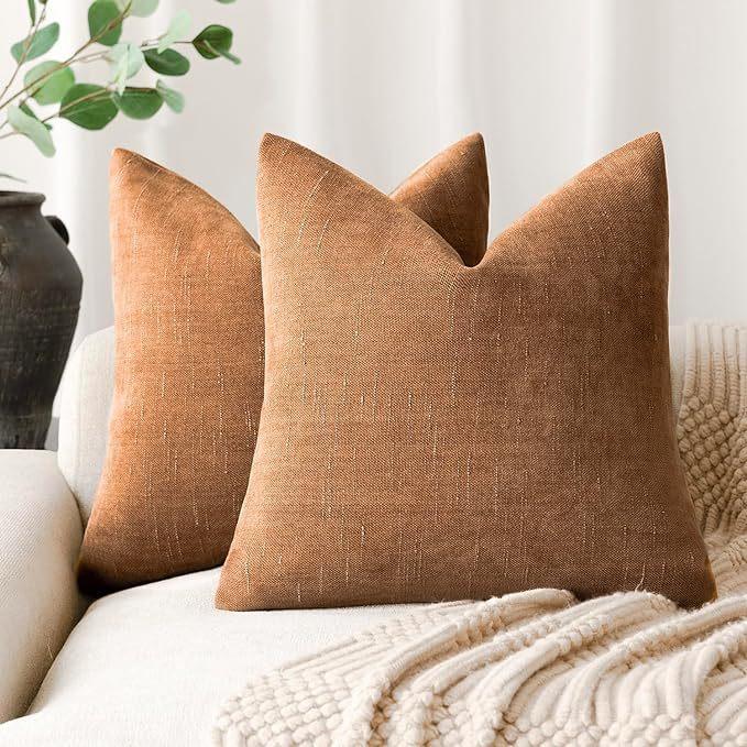 Multi-size Solid-color Thick Cotton Throw Pillow Covers, Cashmere Pillow Covers
