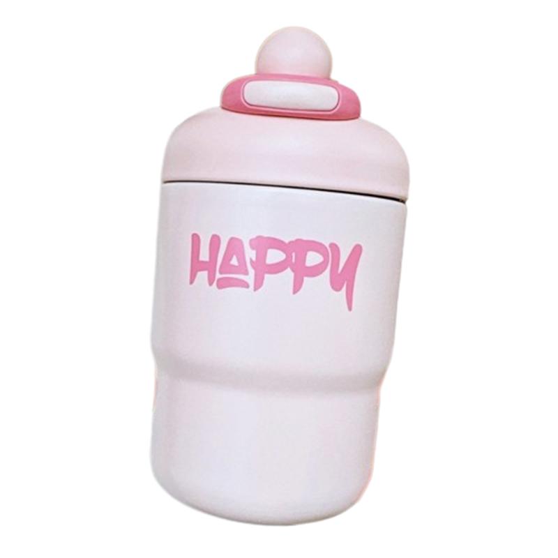 

Вода 500 мл Изолированная Бутылка Кофейная Чашка Ручная Простая Нержавеющая Сталь Подарки розовый