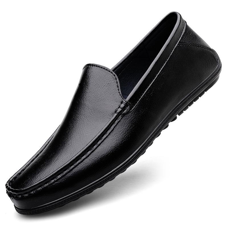 Bean Bean Men s Genuine Leather Slip-On Loafers - Summer 2025 Edition 40 чёрный