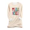 Women's Round Neck Top Printing Thickened Plush Cashmere Warm Long Top