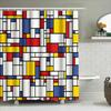Modern Abstract Art Shower Curtain Van Gogh Style Geometric Pattern Waterproof Fabric Bathroom Decor Set