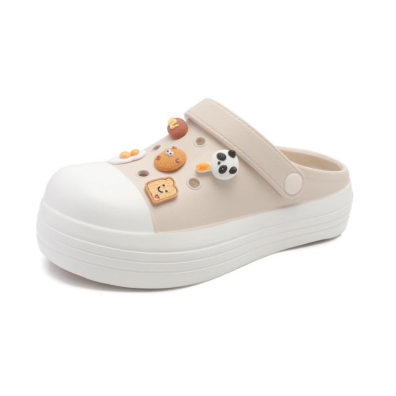 Damen neue Sommer dicke Sohlen erhöhen die Höhe, tragen süße Cartoon Ins Mode Tasche Kopf Hausschuhe