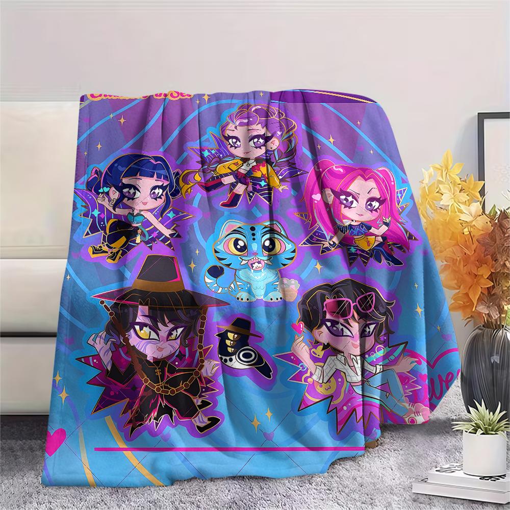 1 Stück Kpop Dämonenjäger Druck Flanelldecke, Hohe Qualität für alle Jahreszeiten, Heimdekoration, Wärme und Komfort, Perfekt für Weihnachtsgeschenke