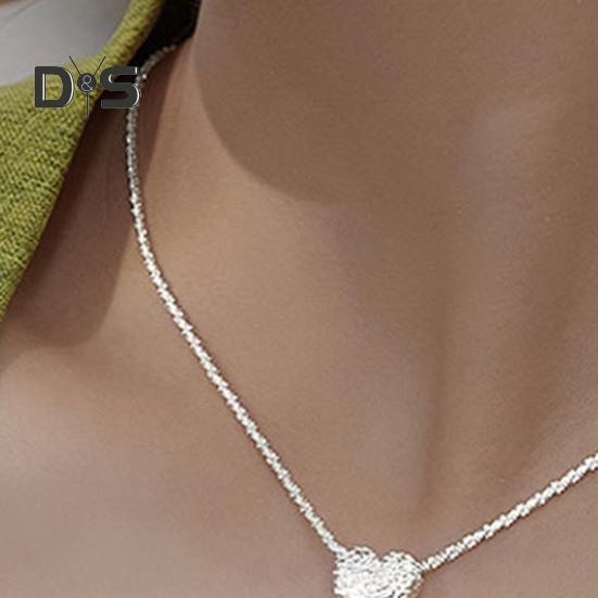 Women Pendant Necklace Heart Pendant Thin Chain Geometric Choker Necklace Bright Color Necklace Jewelry Gift