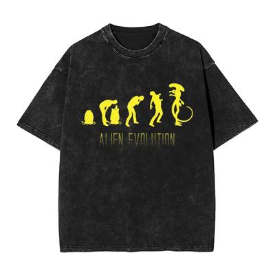 Alien Evolution T-Shirt Summer Street Style T Shirts Cotton Hipster Tshirt For Man Short Sleeve Design Clothing