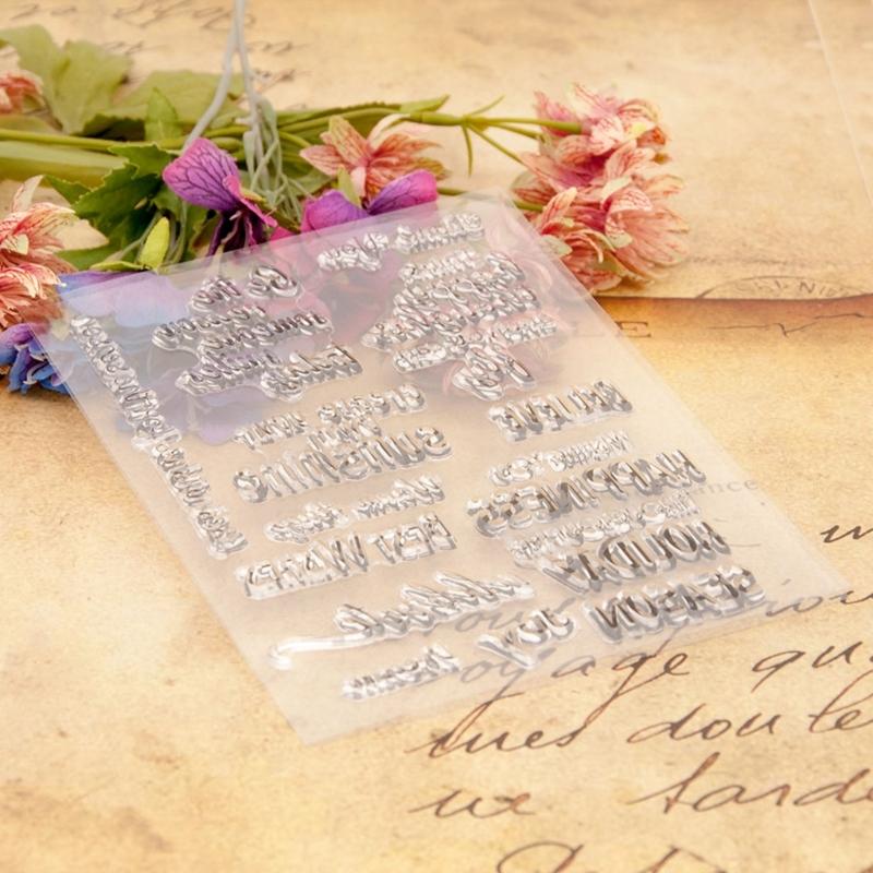 Blessing Words Clear Stamp for Cardmaking Scrapbooking Photo Album Journal Planner Decoration, Background Silicone Stamp