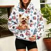 Damen Mode Weihnachtsdruck Pullover Hoodie mit großer Haustier Tasche für Freizeitkleidung