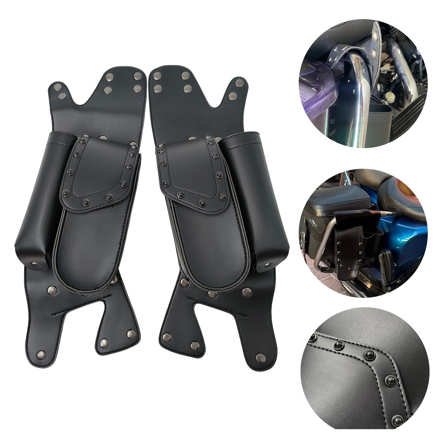 

Motorcycle Saddlebag Guard Bag Water Bottle Holder For Harley Touring Road King Street Electra Glide FLHR FLTR FLHT Black