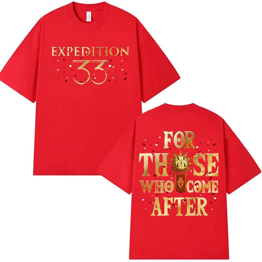 Game Clair Obscur Expeditio 33 for Those Who Come After Print T Shirts Men Women Vintage Fashion Oversized Casual Cotton TShirt