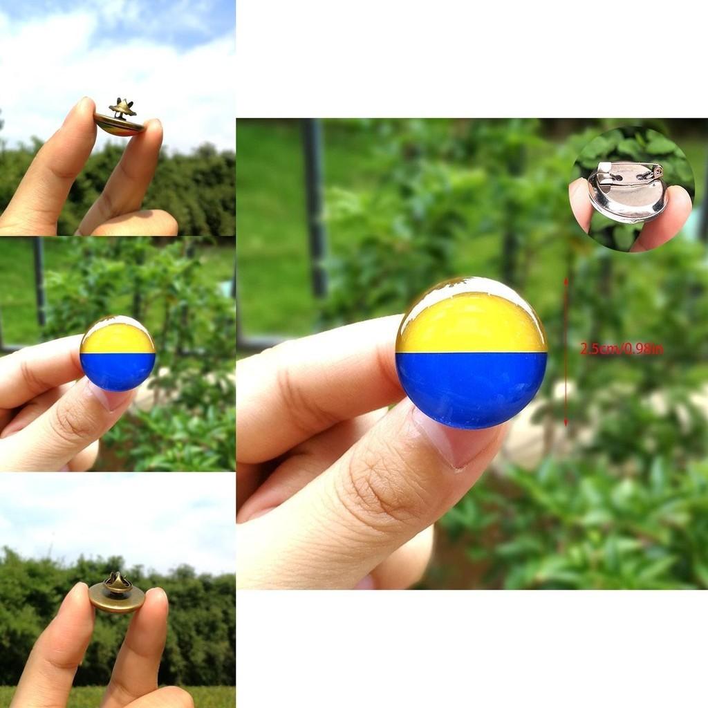 Unisex Metal Pin Badge With Ukraine Flag Design