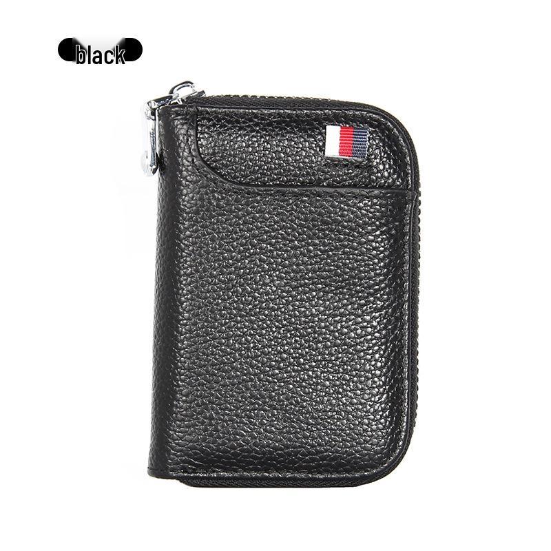 Top Grain Cowhide Anti-RFID Accordion Leather Card Holder with Multi-Card Slots