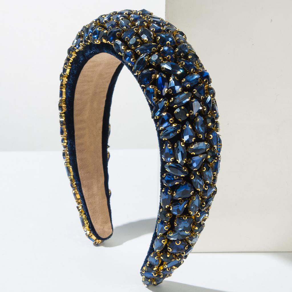 Crystal Headbands For Women Luxury Wide Padded Bling Sparkly Woman Hairband Rhinestone Hair Hoop Wedding Prom Party Hair Jewelry