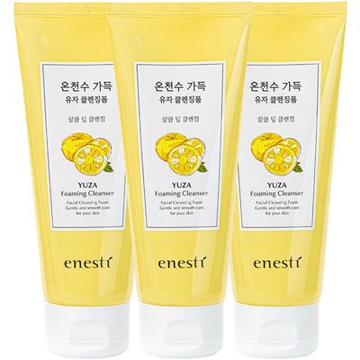 Enesty Reinigungsschaum mit Thermalwasserfüllung, erfrischende Zitrone, 140 ml, 3 Packungen