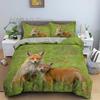 Animal Fox Bedding Set King Queen Size 3D Lovely Orange Fennec Fox Duvet Cover For Kids Teens Adults Bedroom Decor Quilt Cover