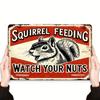 Funny Farm Decor Rustic Iron Metal Sign Watch Your Nuts Vintage Rectangular Plaque for Home Garden