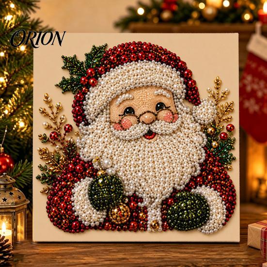 Kit di Artigianato per il Relax Fai da Te Pittura con Diamanti di Natale Kit Artistico con Cornice in Legno, Artigianato Decorativo, Ghirlanda/Babbo Natale Diamante Adulti Claus/Albero di Natale