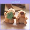 Adorable Fluffy Capybara Plush Toy With Turtle Shell And Red Hat