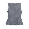 ZARZ Women's Classic Double-Breasted Boat Neck Sleeveless Top