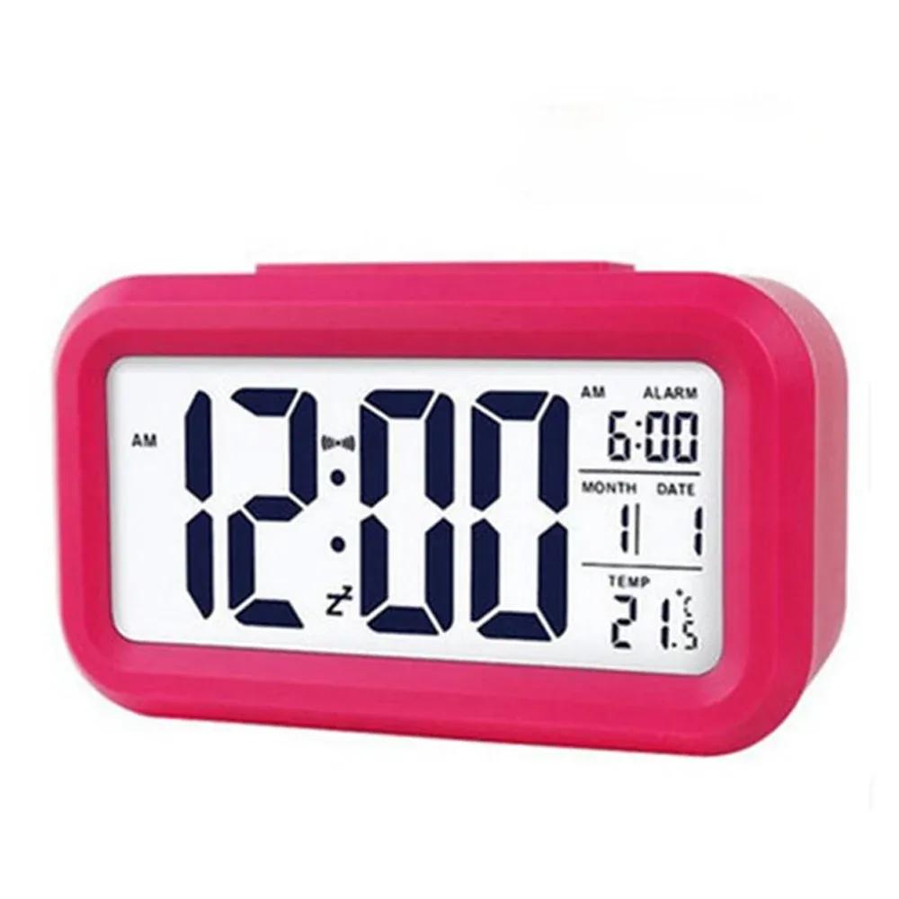 2024 LED Digital Alarm Clock Backlight Snooze Mute Calendar Desktop Electronic Bcaklight Table Clocks Desktop Clock Battery - for LED