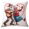 New Valentine's Day Pillow Cover Fun Watercolor Valentine's Day Old Couple Push Cover Home Cushion Cover