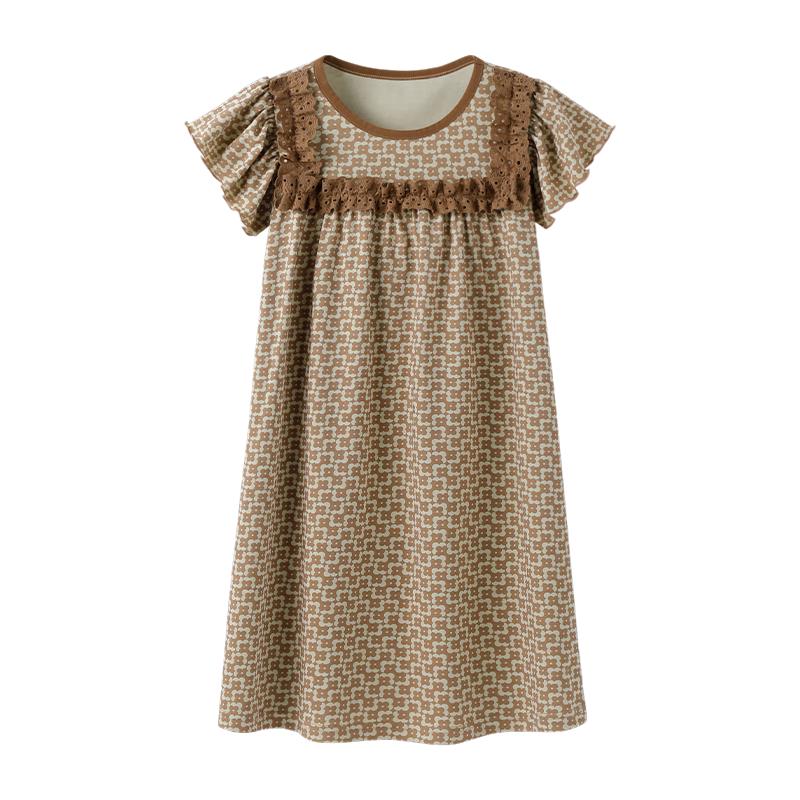 YEEHOO Girls  7A Antibacterial Cotton Summer Sleep Dress 120