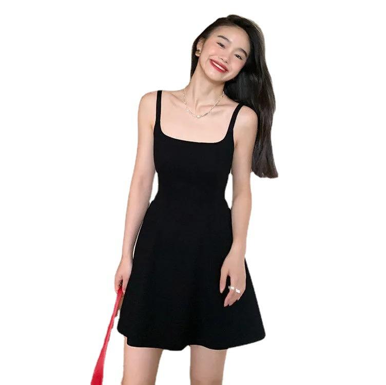 French High-end Small Man, Black Thin Suspender Dress, Summer Women's Clothing, Summer New Models