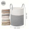 Cotton Rope Laundry Basket - Large Capacity Woven Storage for Clothes, Toys, and Sundries