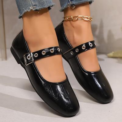 Módní Nové Kulatá Špička Luxusní Dámské Baleríny Mary Janes Boty Nízké Módní Přezka Pásek Dámské Baleríny Boty Zapatos De Mujer