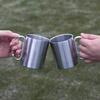 1Pc Outdoor Double-layer Water Cup Stainless Steel  180/300 ML Camping Picnic Drink Coffee Portable Carabiner Cups