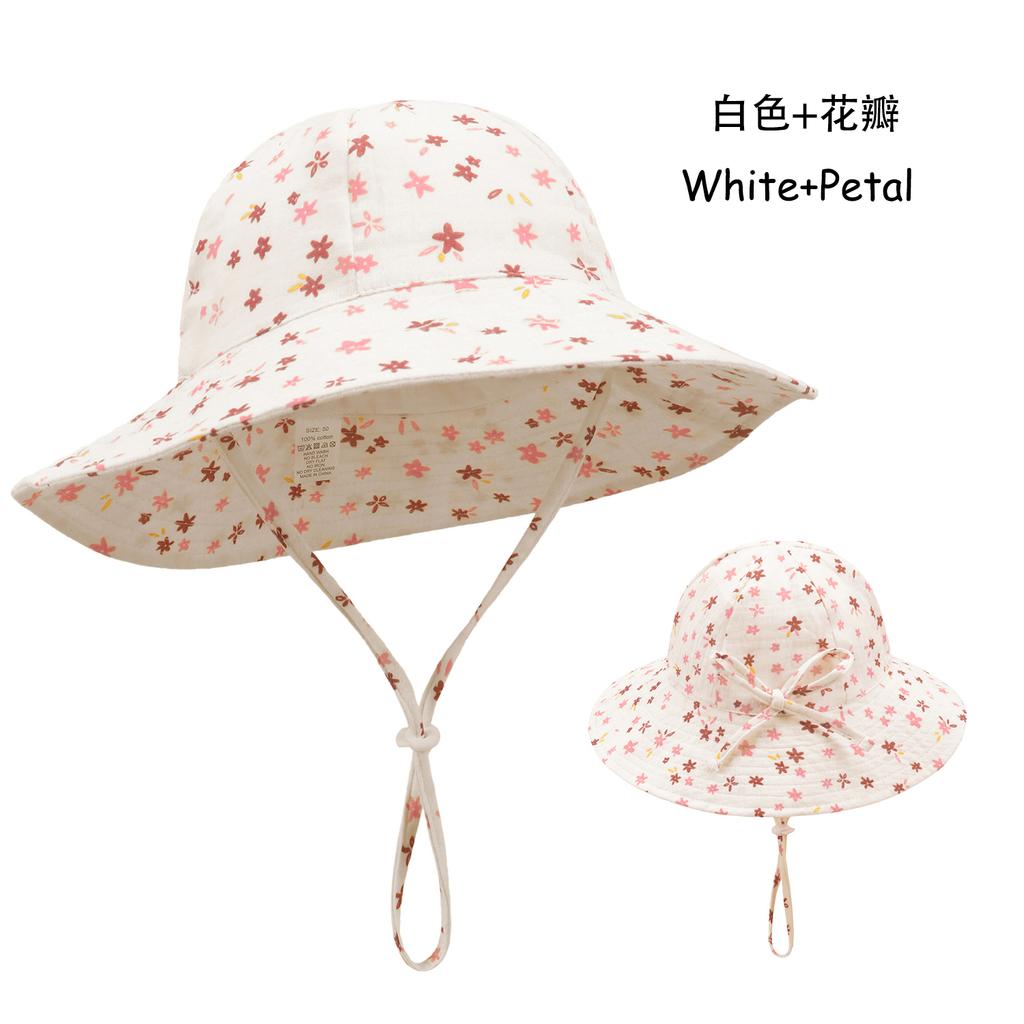Newborn Boys Girls Bucket Hat Summer Kids Toddler Panama Cap 0 to 48 Months Soft Cotton Baby Sun Hat flower printing Cute Bunny
