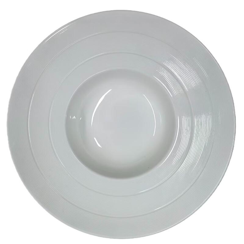 Zhishi Underglaze Ceramic 9.75-inch Straw Hat Pasta Bowl