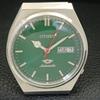 JAPAN VINTAGE CITIZEN AUTOMATIC 8200 MENS GREEN COLOR DIAL WATCH a500222-2 R151b-a500222