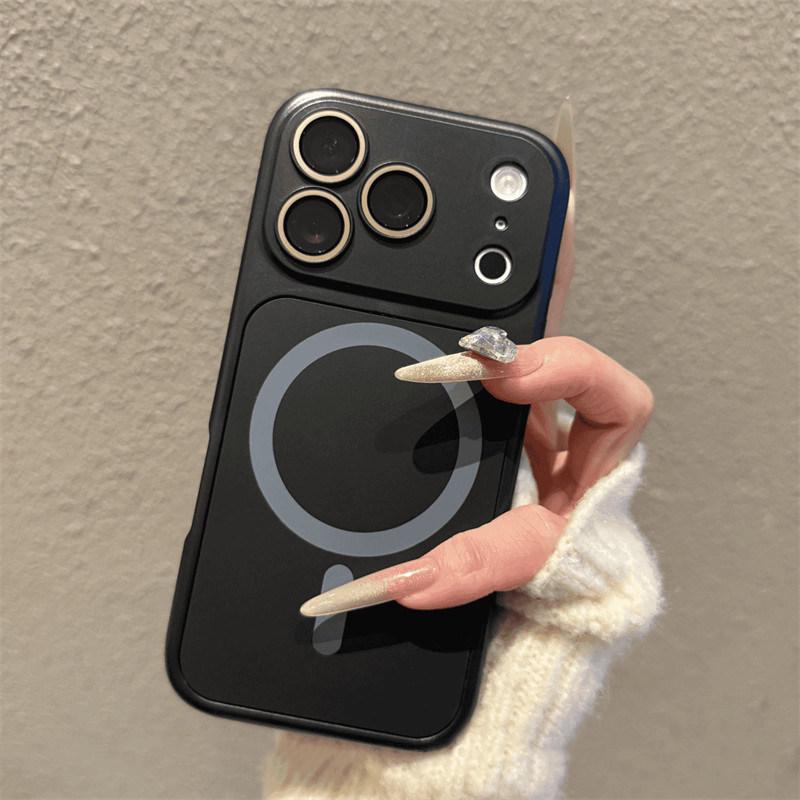 

iPhone 16 Compatible 2-in-1 Magnetic Silicone Case with Large Window - 17 Series Full Coverage iPhone 15 чорний